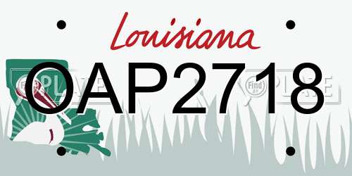 OAP2718 Louisiana License Plate