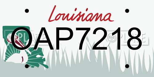 OAP7218 Louisiana License Plate