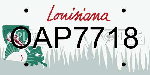OAP7718 Louisiana License Plate