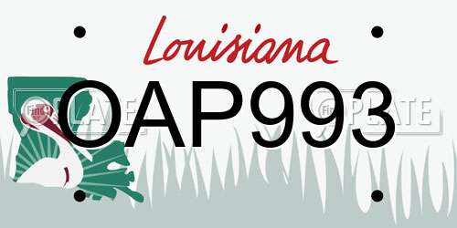 OAP993 Louisiana License Plate
