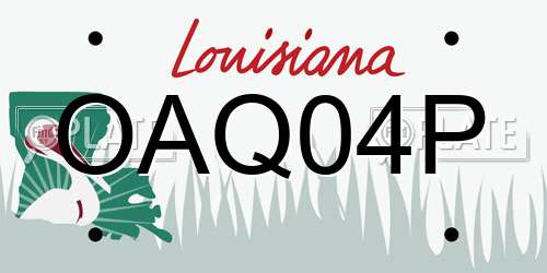 OAQ04P Louisiana License Plate
