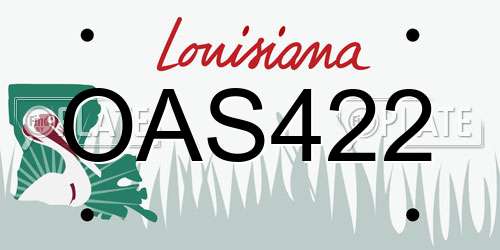 OAS422 Louisiana License Plate
