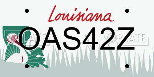 OAS42Z Louisiana License Plate