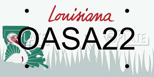 OASA22 Louisiana License Plate