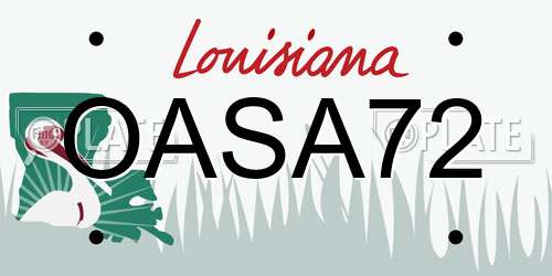 OASA72 Louisiana License Plate
