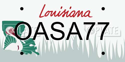OASA77 Louisiana License Plate