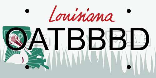 OATBBBD Louisiana License Plate