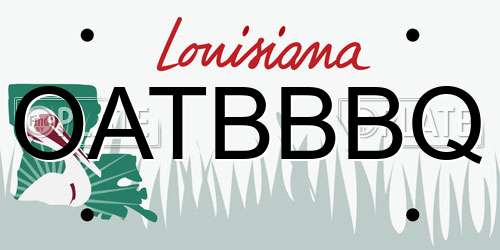 OATBBBQ Louisiana License Plate