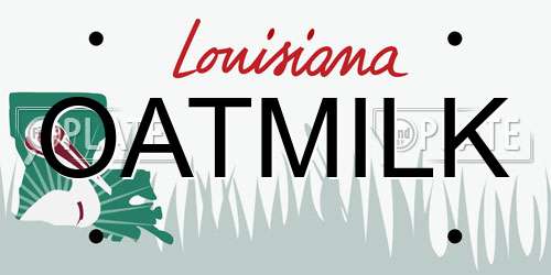 OATMILK Louisiana License Plate