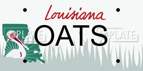 OATS Louisiana License Plate