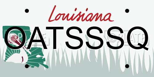 OATSSSQ Louisiana License Plate