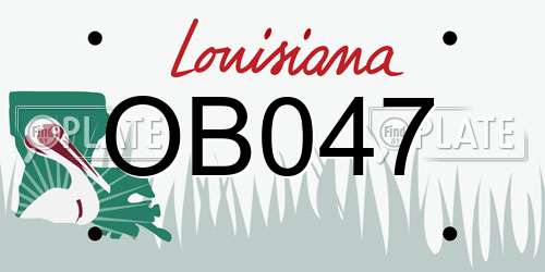 OB047 Louisiana License Plate