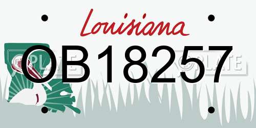 OB18257 Louisiana License Plate