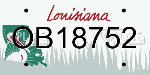 OB18752 Louisiana License Plate