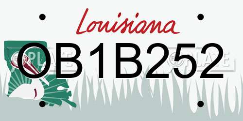 OB1B252 Louisiana License Plate