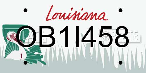 OB1I458 Louisiana License Plate