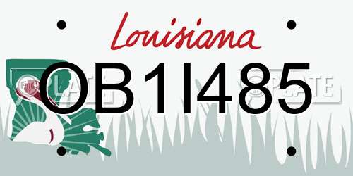 OB1I485 Louisiana License Plate