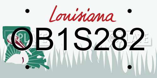 OB1S282 Louisiana License Plate