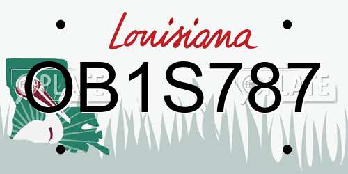 OB1S787 Louisiana License Plate