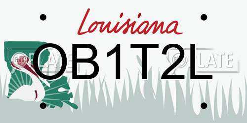 OB1T2L Louisiana License Plate