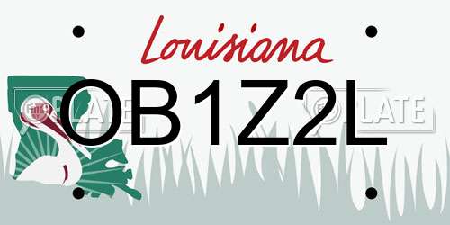 OB1Z2L Louisiana License Plate
