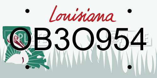 OB3O954 Louisiana License Plate