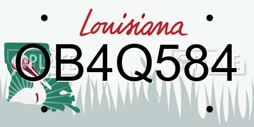 OB4Q584 Louisiana License Plate