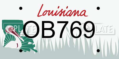OB769 Louisiana License Plate