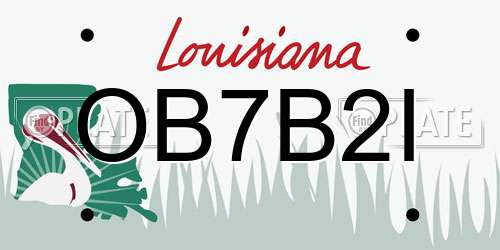 OB7B2I Louisiana License Plate