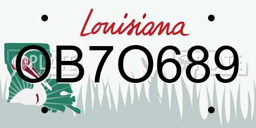 OB7O689 Louisiana License Plate