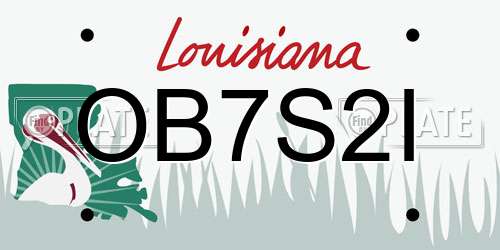 OB7S2I Louisiana License Plate