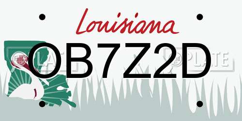 OB7Z2D Louisiana License Plate