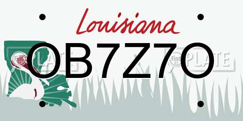 OB7Z7O Louisiana License Plate