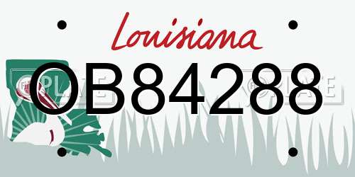 OB84288 Louisiana License Plate