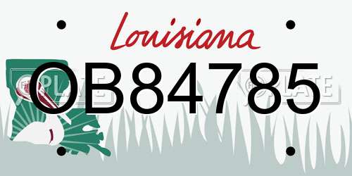 OB84785 Louisiana License Plate