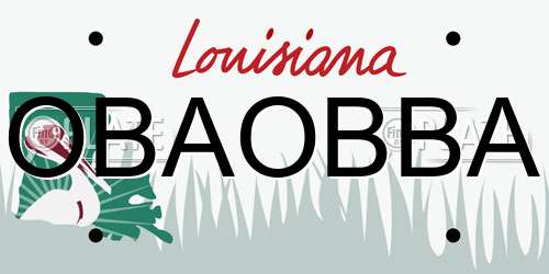 OBAOBBA Louisiana License Plate