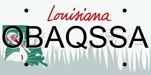 OBAQSSA Louisiana License Plate