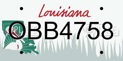 OBB4758 Louisiana License Plate