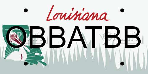 OBBATBB Louisiana License Plate