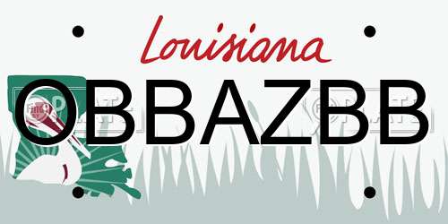 OBBAZBB Louisiana License Plate