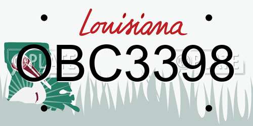 OBC3398 Louisiana License Plate