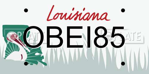 OBEI85 Louisiana License Plate