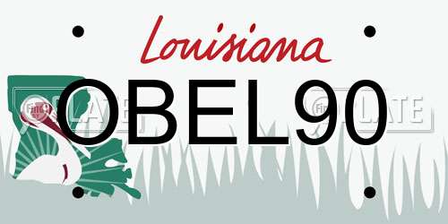 OBEL90 Louisiana License Plate