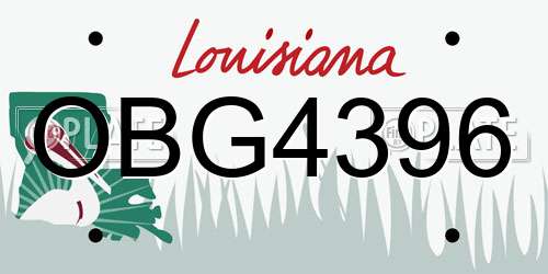 OBG4396 Louisiana License Plate