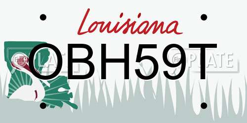 OBH59T Louisiana License Plate
