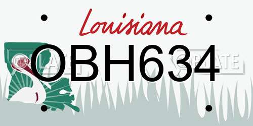 OBH634 Louisiana License Plate