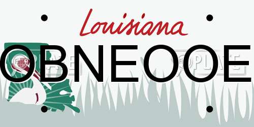 OBNEOOE Louisiana License Plate