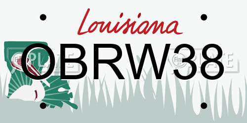 OBRW38 Louisiana License Plate