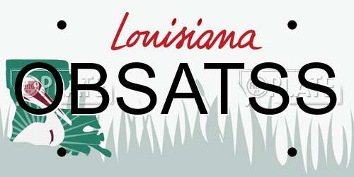 OBSATSS Louisiana License Plate