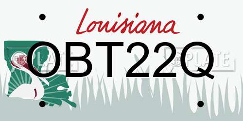 OBT22Q Louisiana License Plate